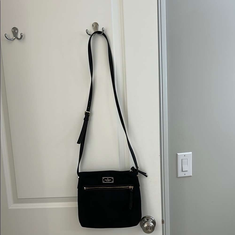 Kate Spade Black Leather Crossbody Bag with Adjustable Strap